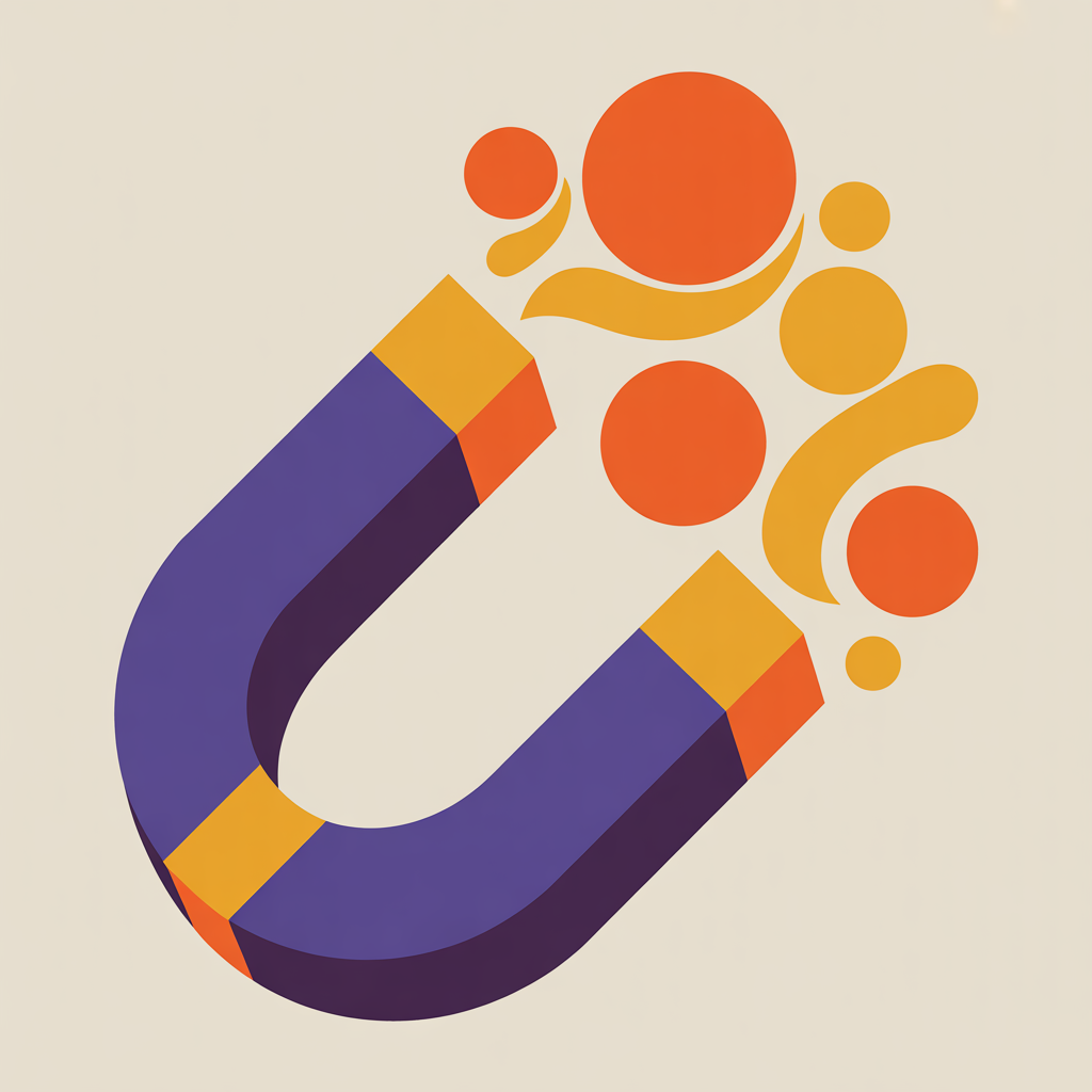 Retro magnet illustration representing lead generation services for real estate professionals