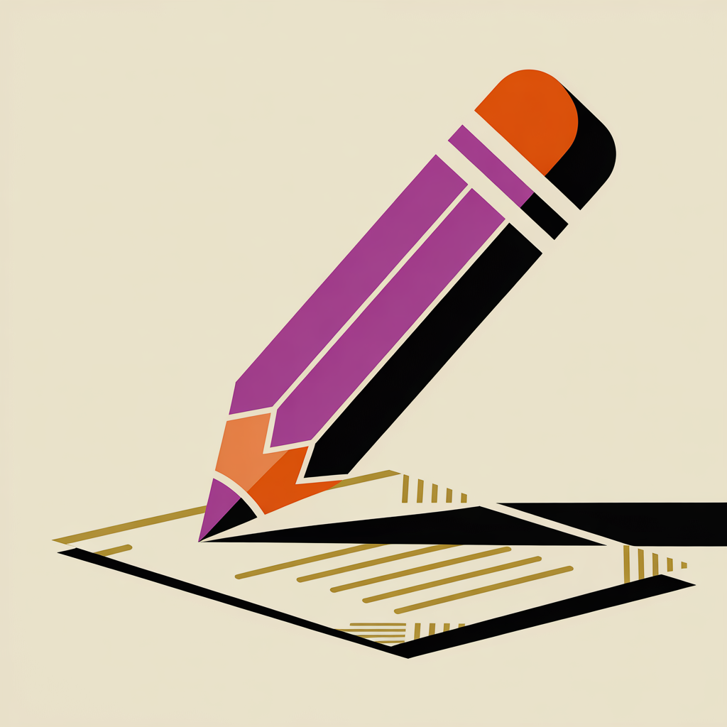 Retro pencil and document illustration representing content marketing services for small businesses