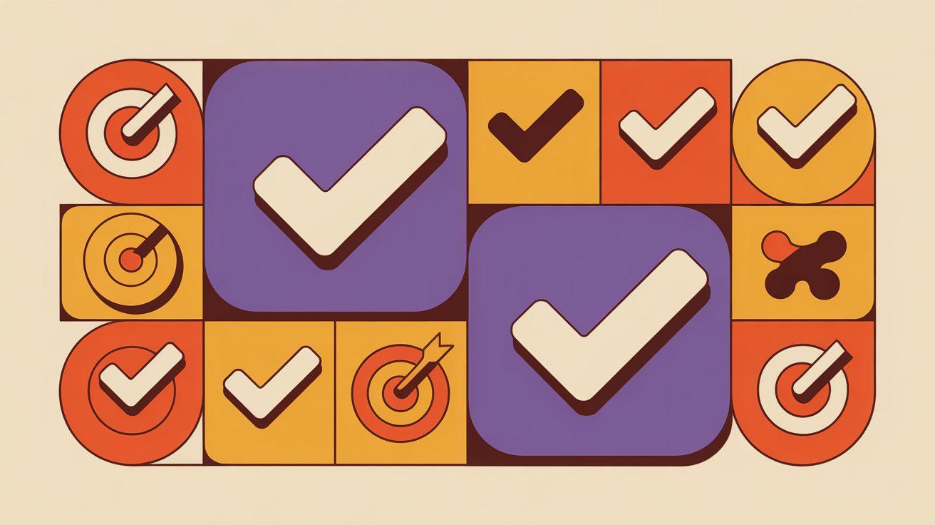 Retro illustration of a checklist with action items representing a membership marketing implementation plan