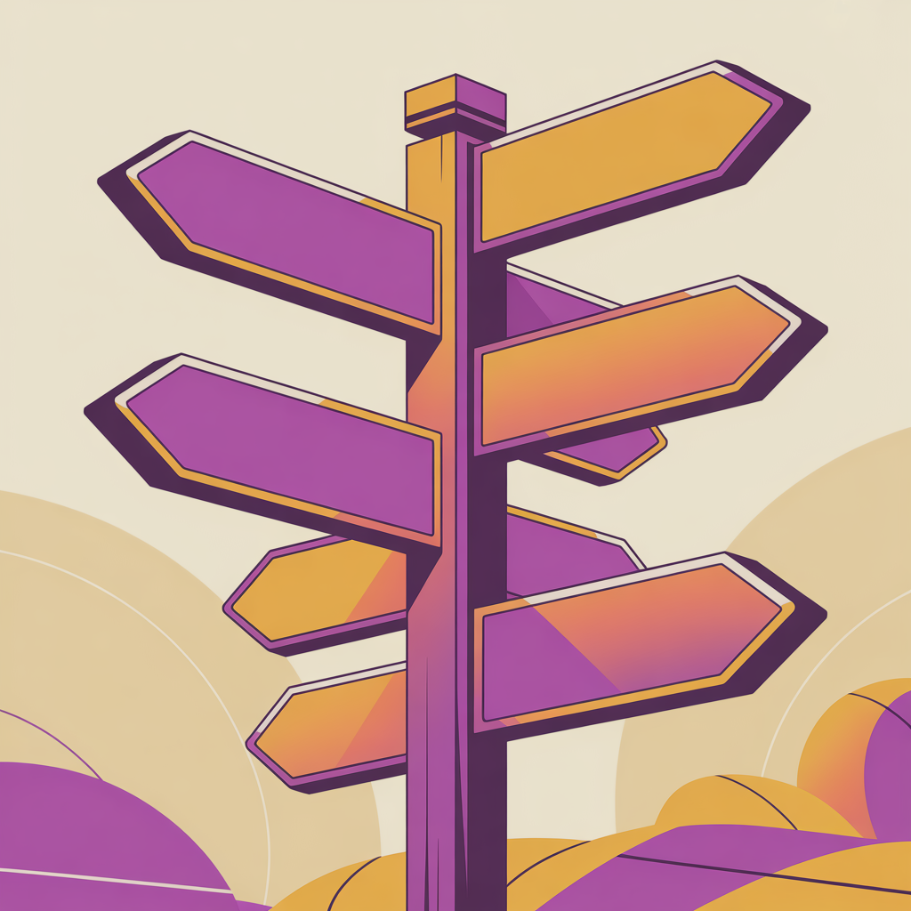 Retro signpost illustration representing choosing the right social media platforms