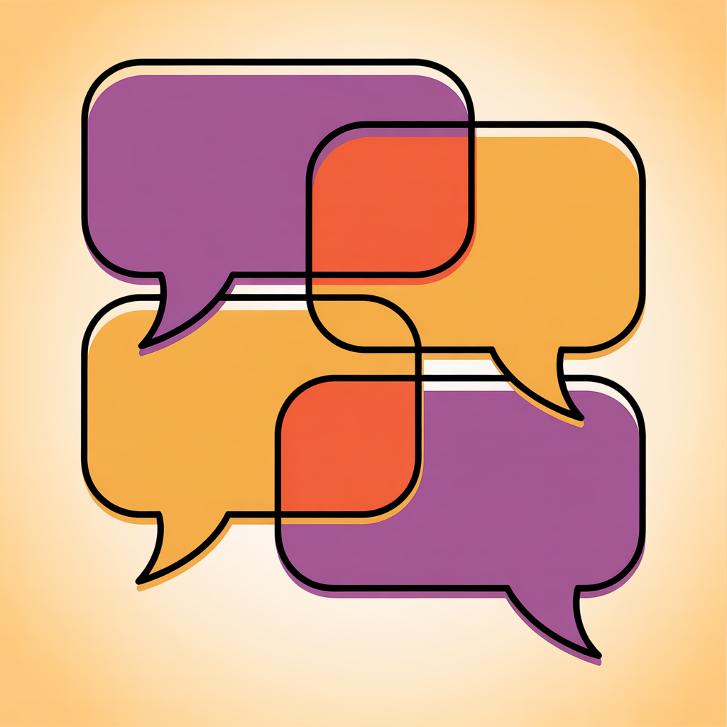 Retro speech bubbles illustration representing social media community management