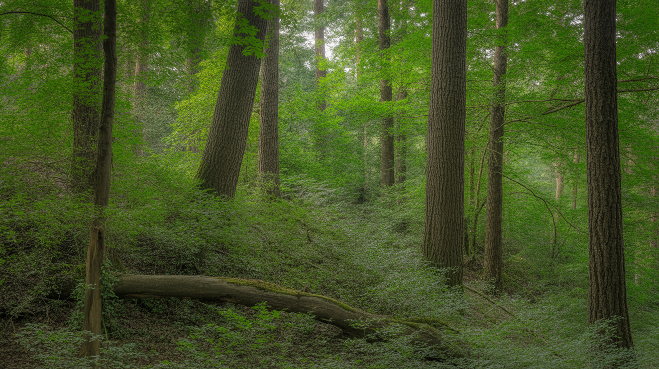 Diverse forest ecosystem representing collaborative agency approach with specialized team members