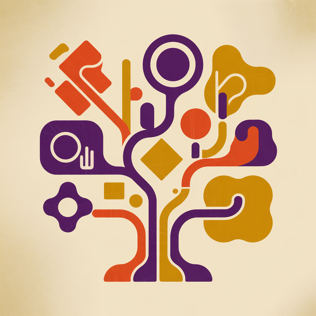 Retro branching sketches illustration representing design concept exploration