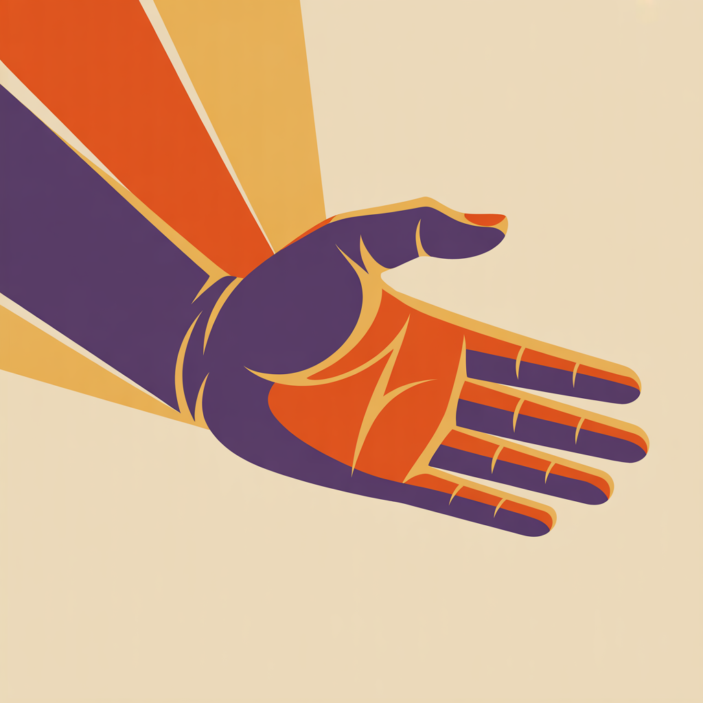 Retro helping hand illustration representing businesses we serve with email marketing