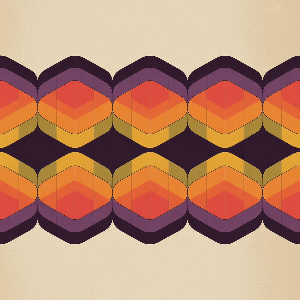 Retro aligned matching shapes illustration representing consistent brand design
