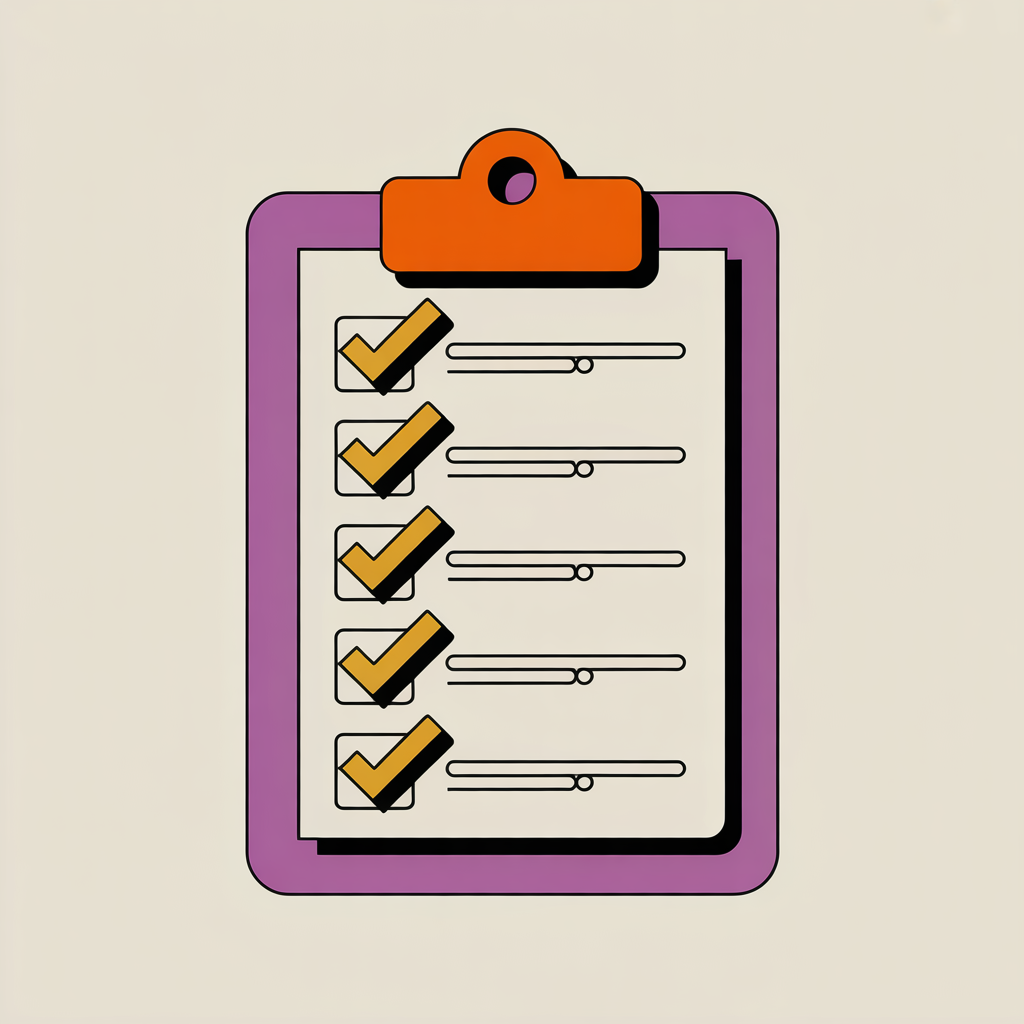 Retro clipboard illustration representing strategic marketing planning for small businesses