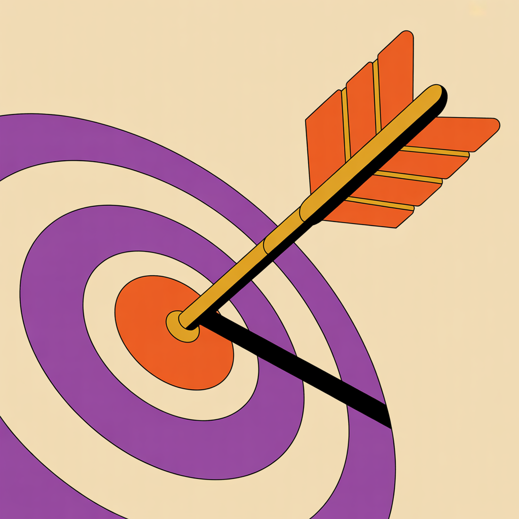 Retro target bullseye illustration representing results-driven marketing for real estate agents