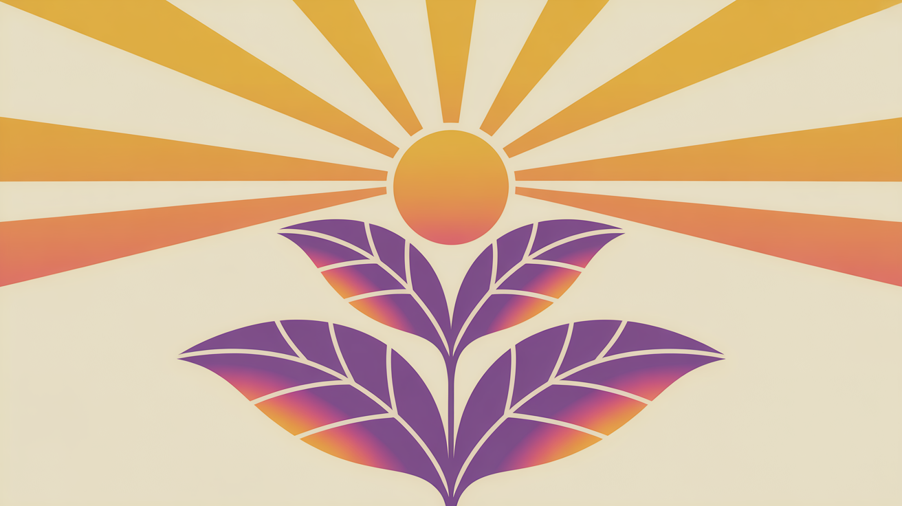 Retro illustration of a growing plant with dollar signs representing long-term affinity program success and revenue growth