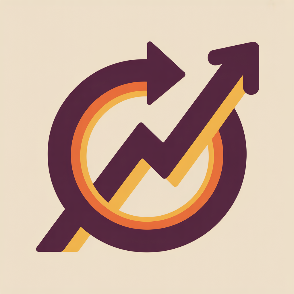 Retro circular arrow illustration representing continuous social media optimization