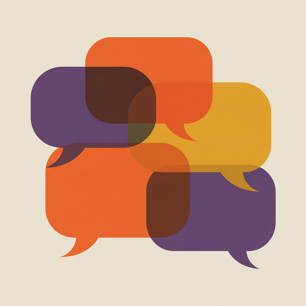 Retro speech bubbles illustration representing social media marketing for real estate agents