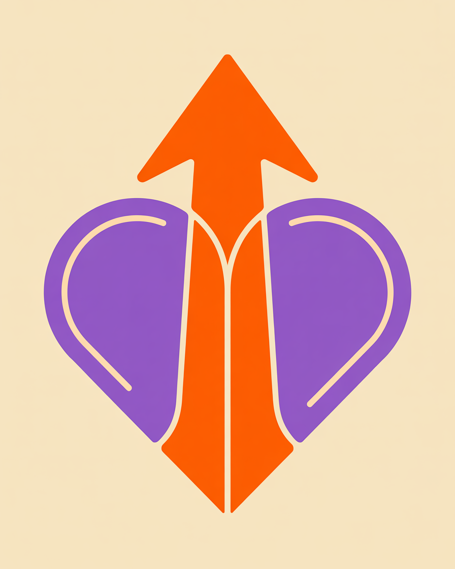 Retro heart with upward arrow illustration representing seo for nonprofits
