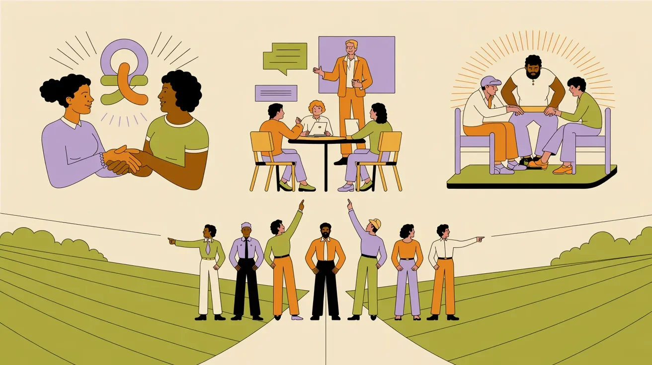 Retro illustration showing different nonprofit event planner engagement models from full-service to day-of