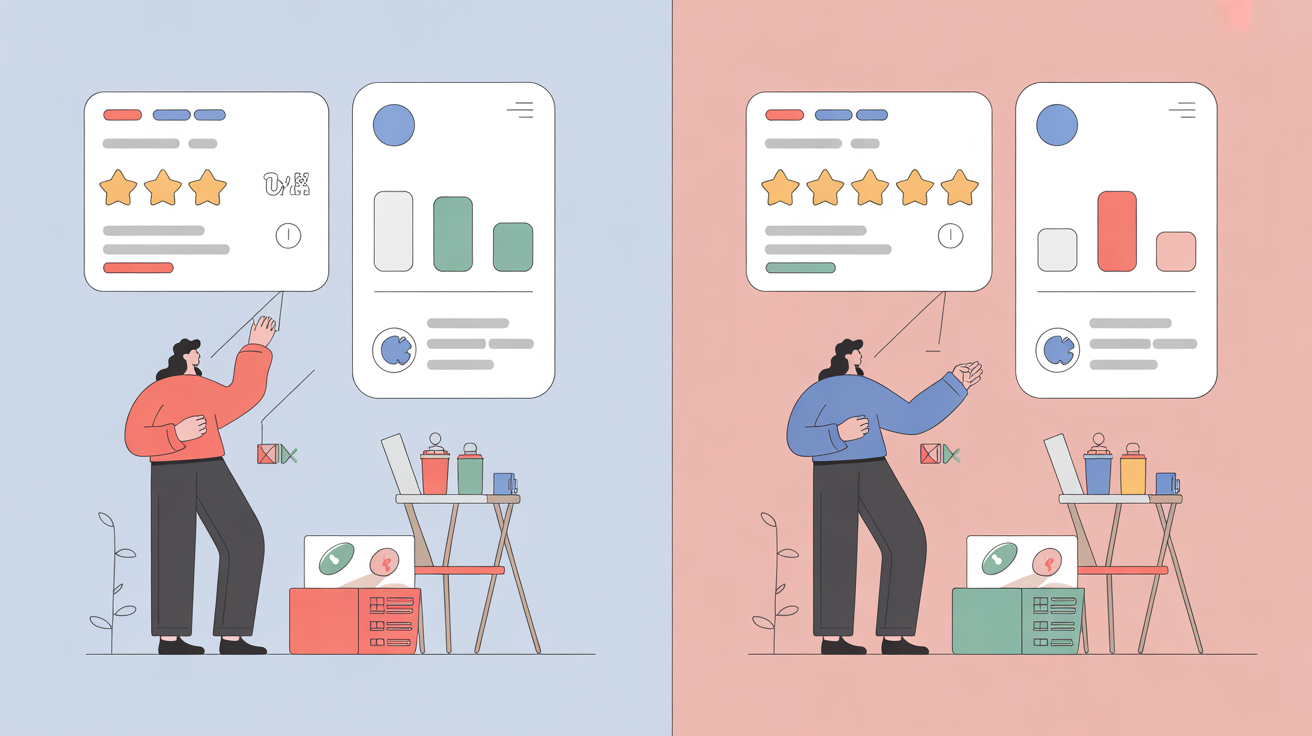 Competitive analysis showing marketing gap between businesses with strong vs. weak marketing strategies