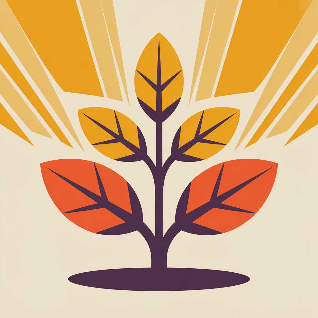 Retro growing plant illustration representing growth-focused marketing for small businesses