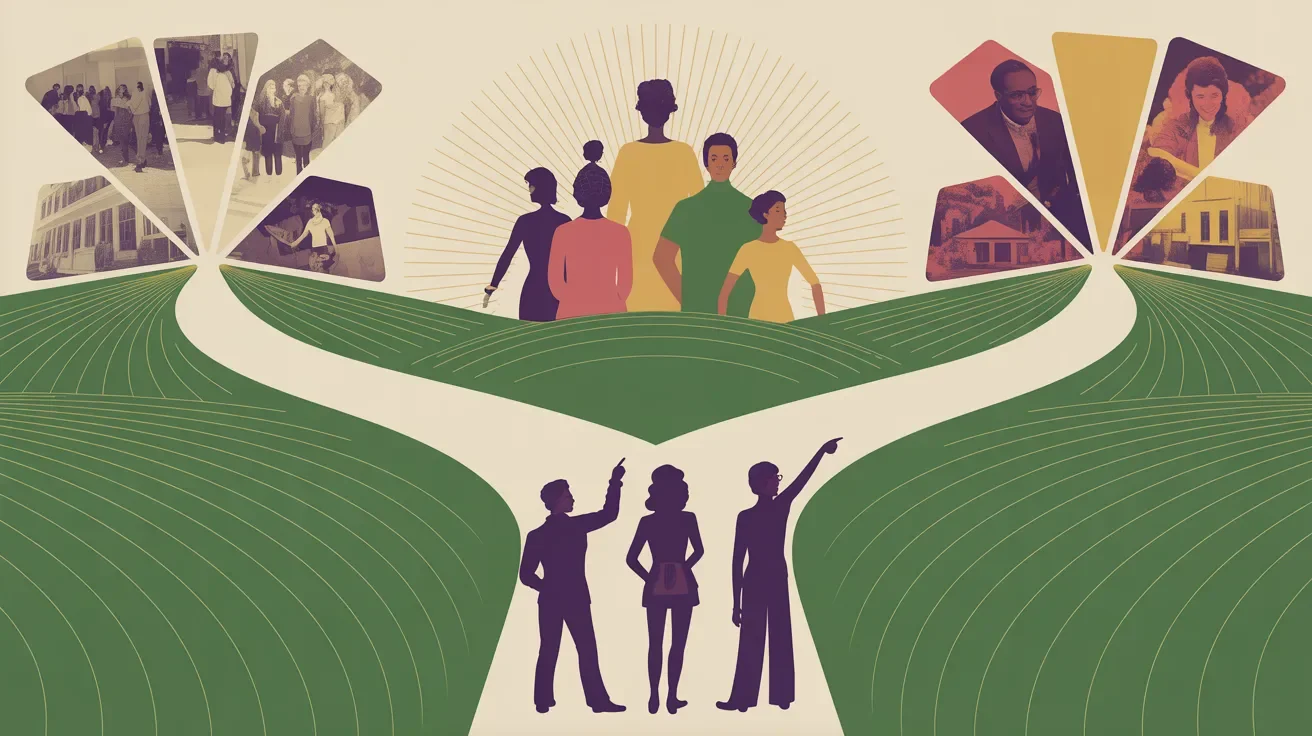 Retro illustration of nonprofit leadership choosing between retiring old event and pursuing fresh alternatives