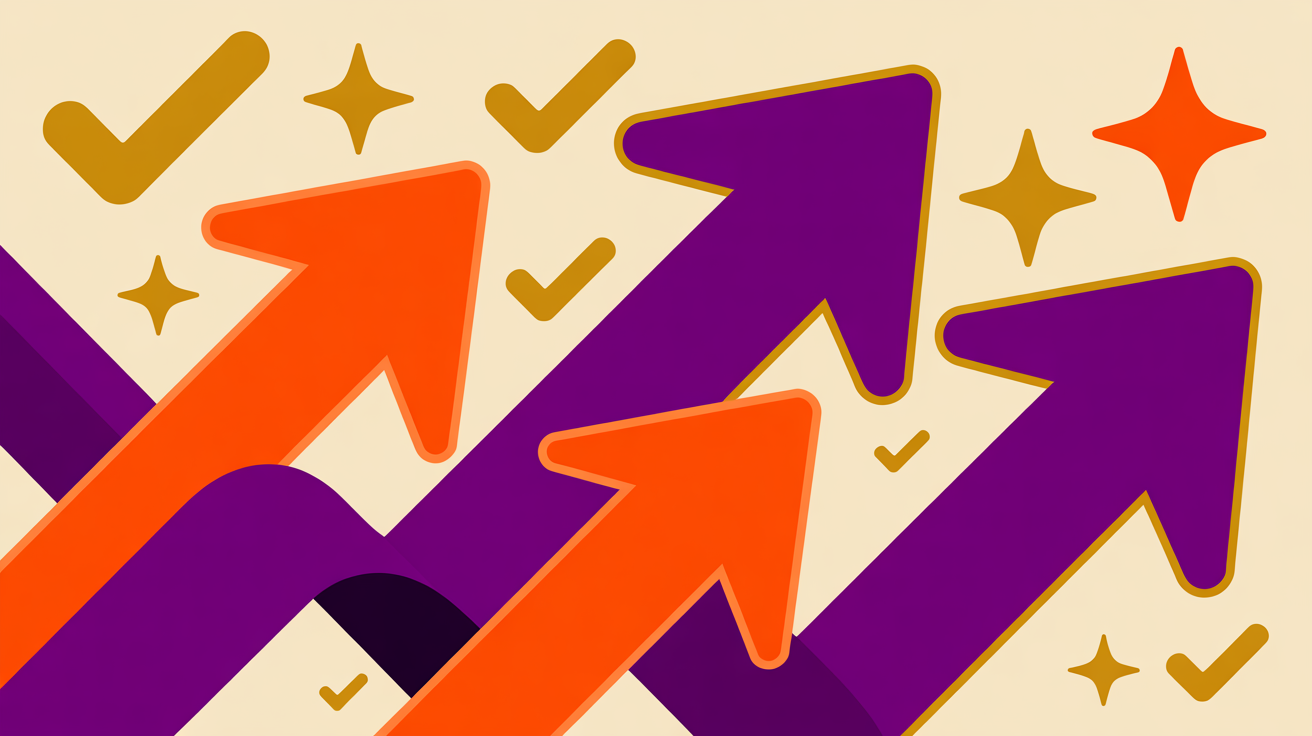 Retro illustration of upward growth arrows and benefit icons representing the advantages of affinity programs for associations