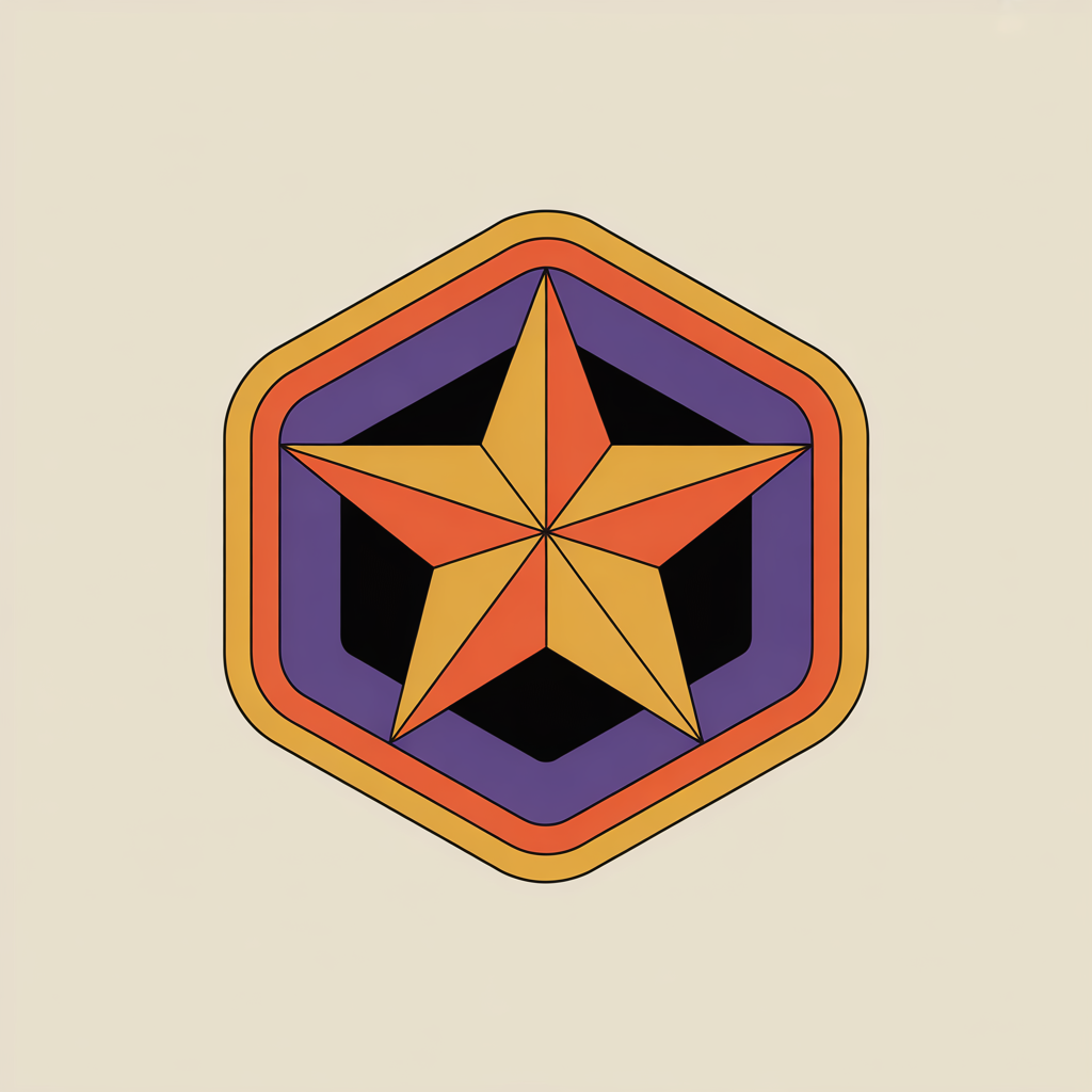 Retro badge emblem illustration representing logo and brand identity design services