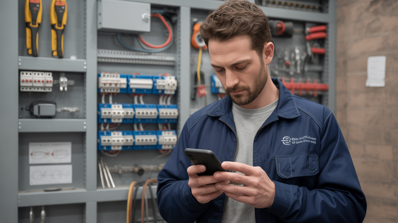 Mobile search results showing electrician's strong local SEO rankings for electrical services demonstrating effective local keyword optimization