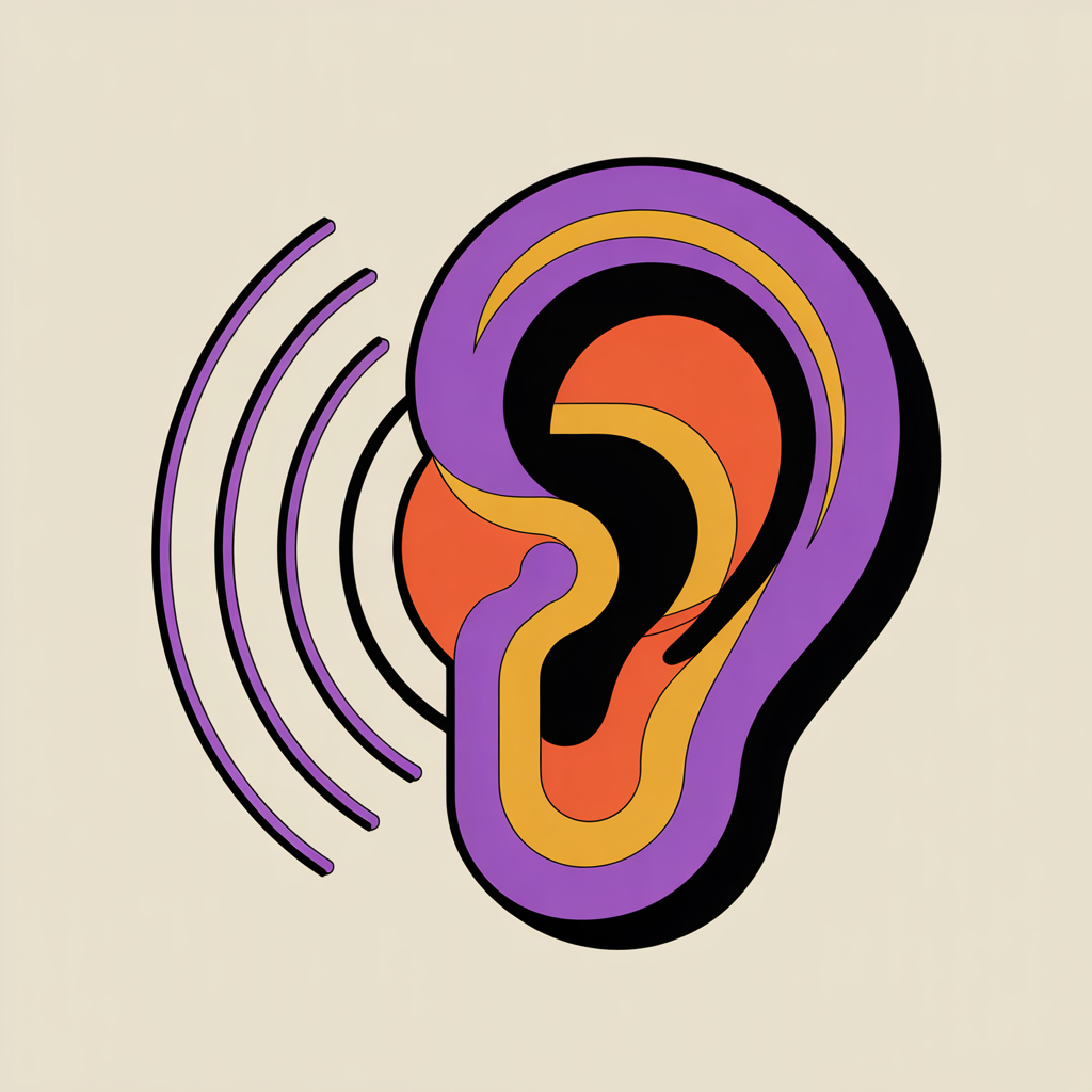 Retro ear illustration representing listening first approach to social media marketing