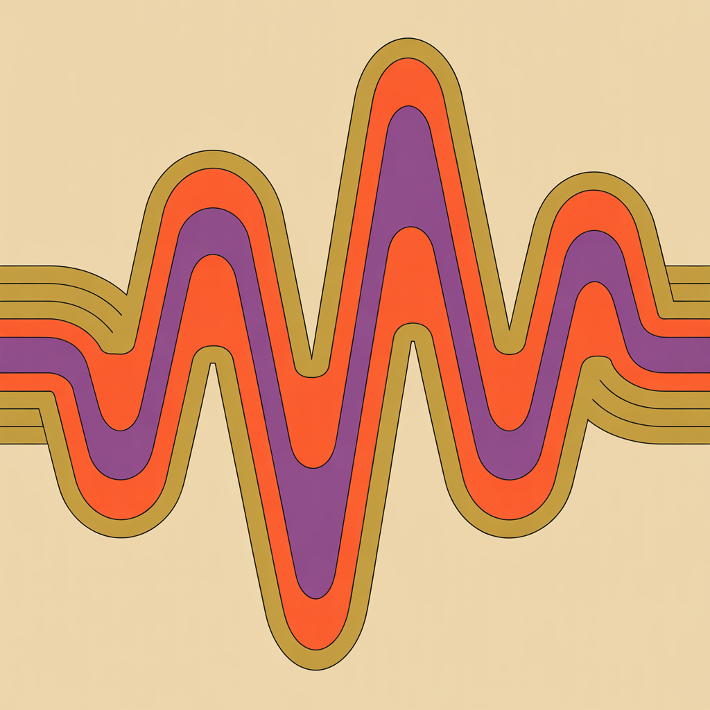 Retro steady rhythm line illustration representing consistent email marketing cadence