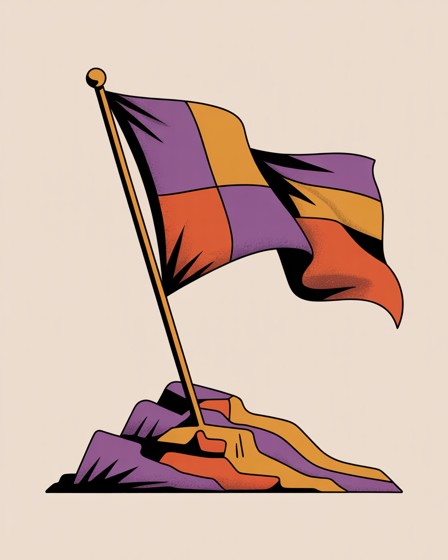 Retro flag illustration representing mission-aligned marketing for associations and nonprofits