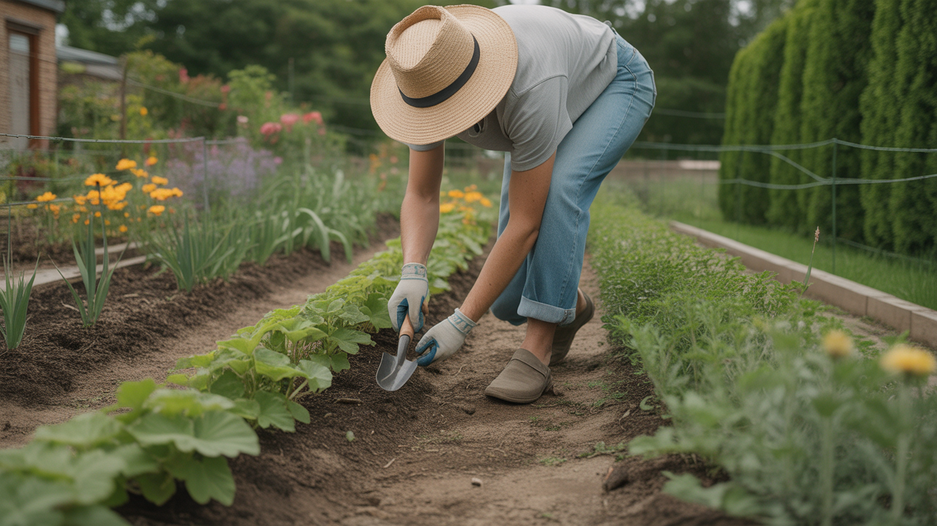 Gardener optimizing thriving garden representing marketing consultant fine-tuning successful campaigns for maximum growth