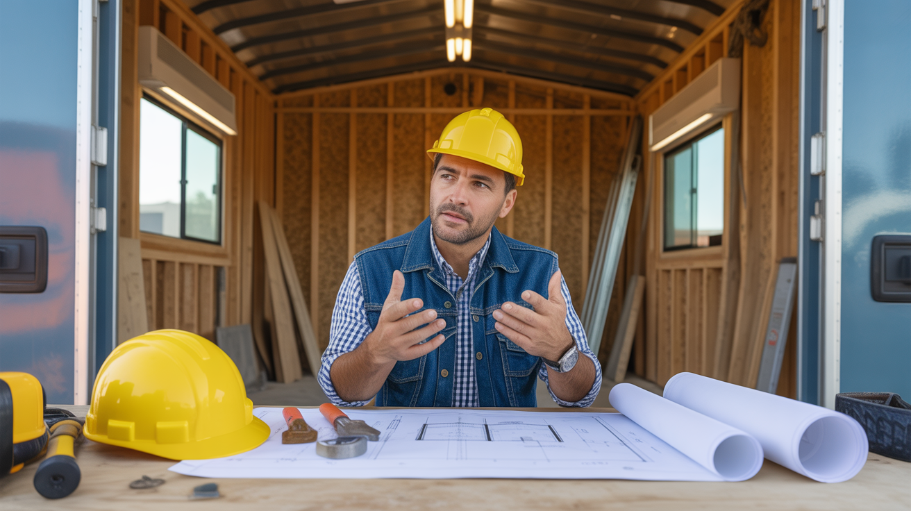 General contractor creating educational content showing construction expertise and commitment to client education and transparency