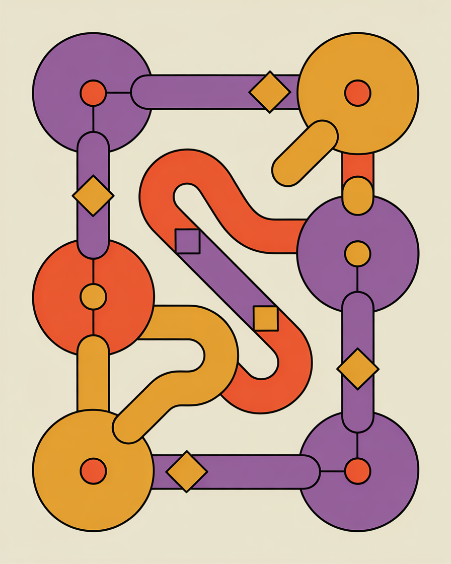 Retro roadmap illustration representing seo strategy development