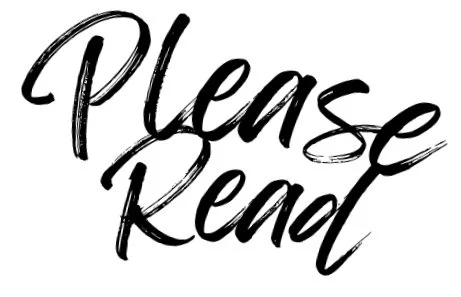 Text reading 'Please Read' in black handwritten script font.