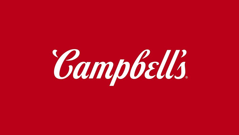 Campbell's logo on a red background.