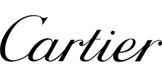Cartier logo in black cursive font