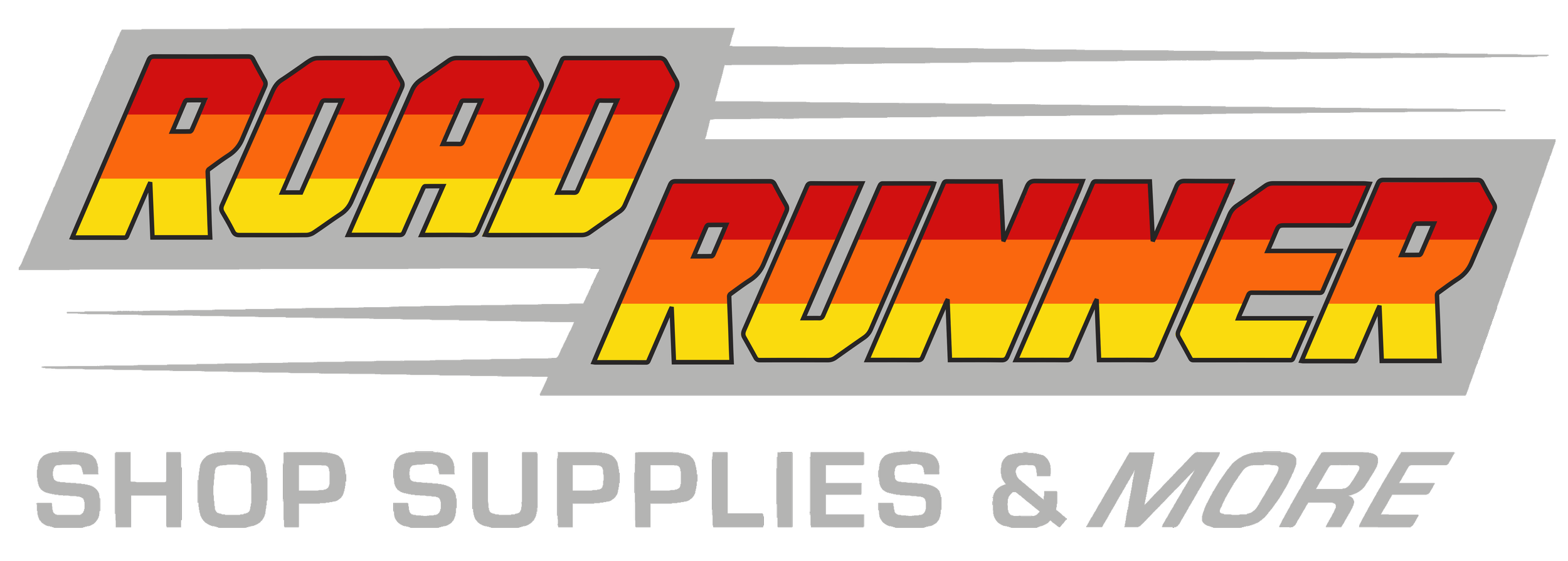 Logo of 'Road Runner' with bold stylized text in red, orange, and yellow on a gray background.