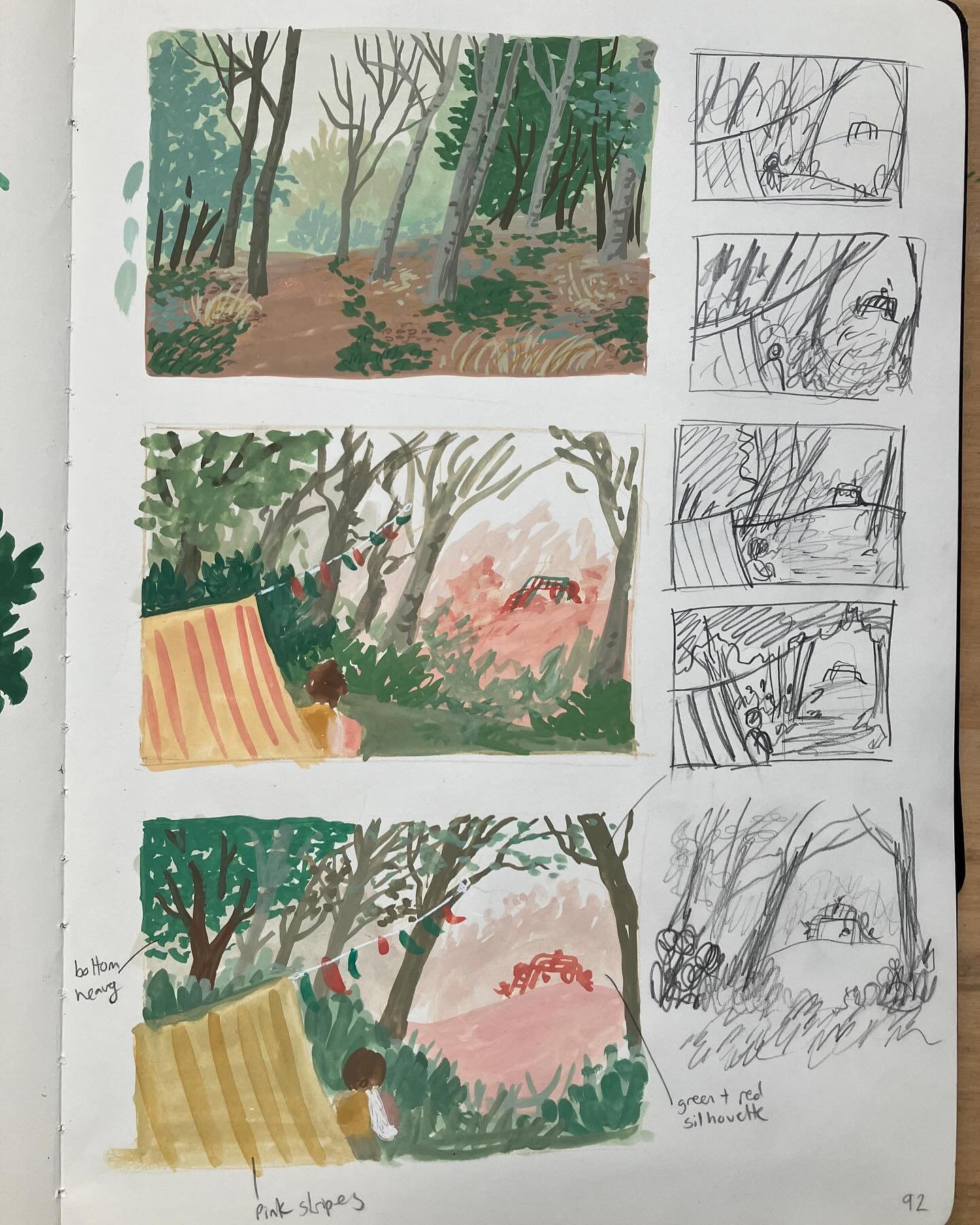 It took many sketches, thumbnails and colour studies to make this painting. Some changes are so subtle it seems silly at times, but you have to trust the process #csacbi #macbi #portfolio #sketchbook #wip #illustration