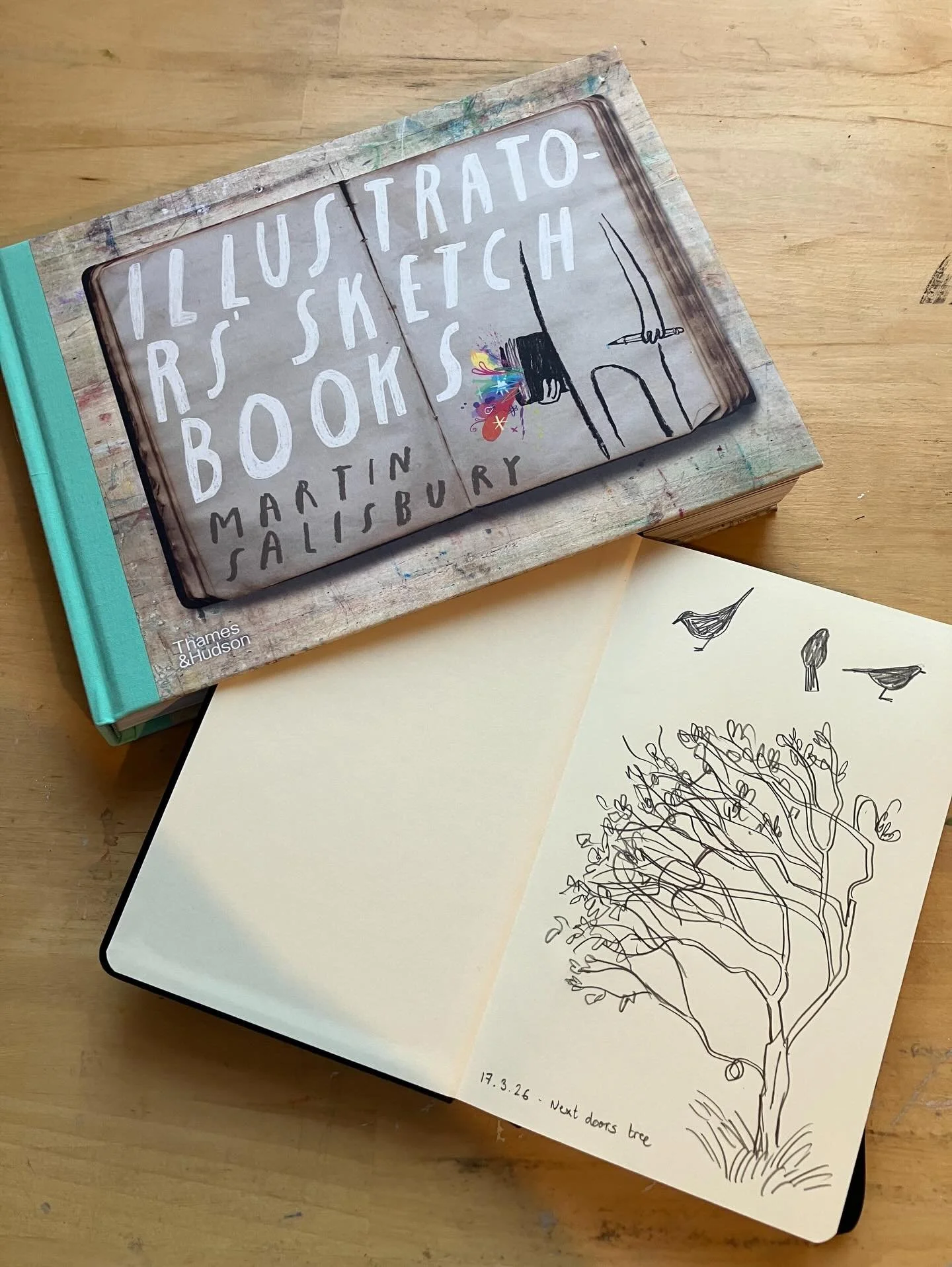Looking at this gorgeous book and felt compelled to draw immediately in my new sketchbook!