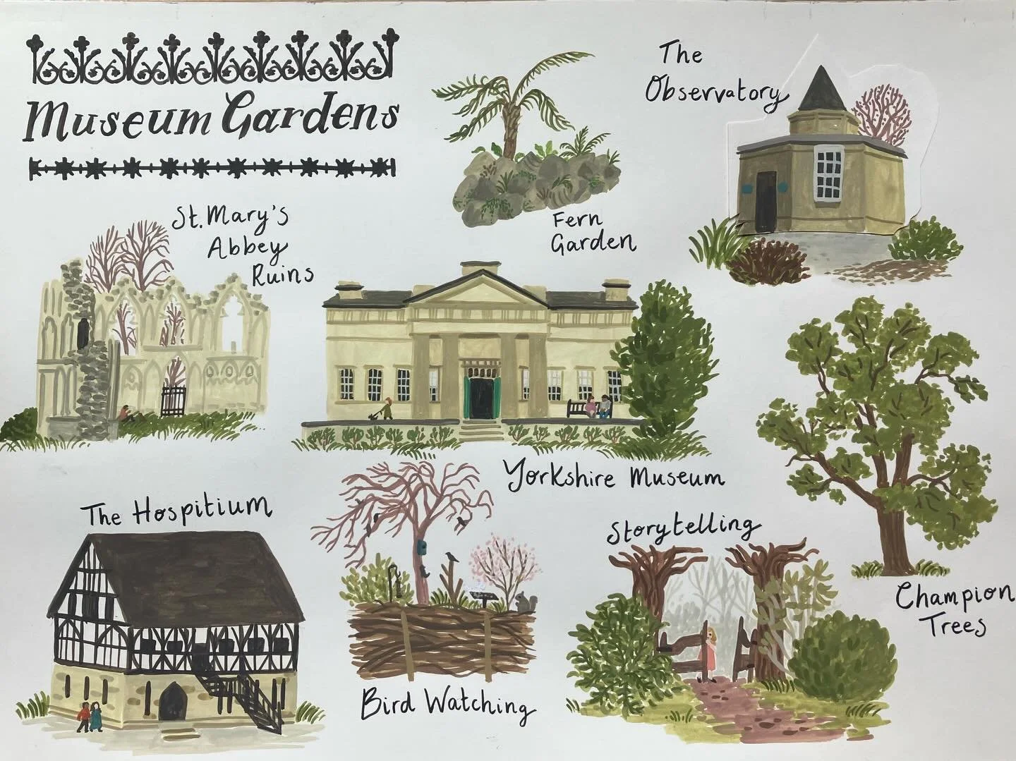 Self initiated project at the Museum Gardens in York. Just an excuse to sit and paint in the sun really, but it will also form part of my live event portfolio!