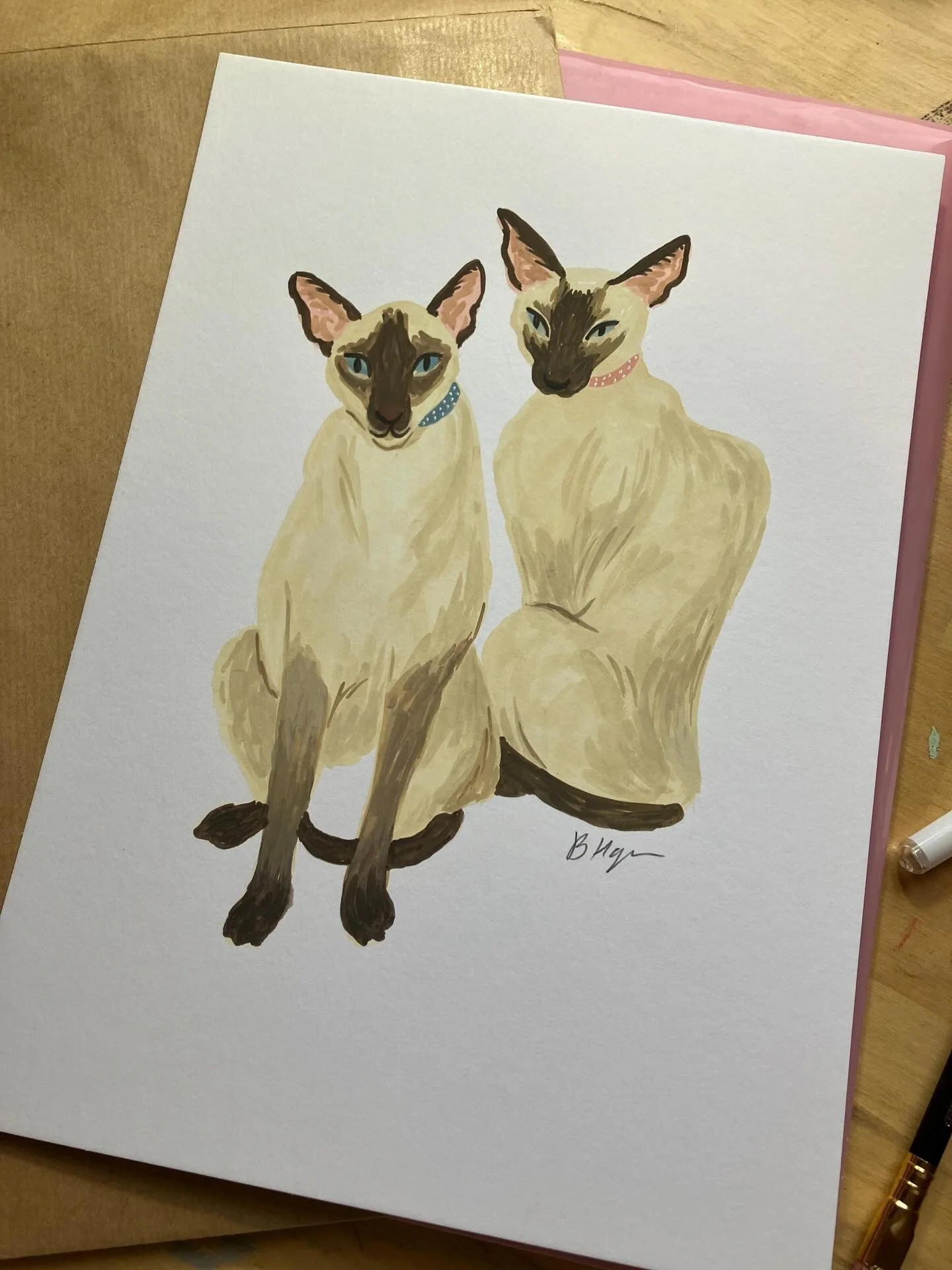 A recent cat portrait. A4, painted in gouache. Miaow! 🐈&zwj;⬛
