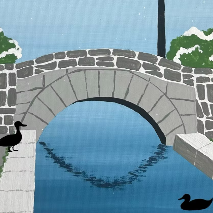 Snowy Lititz Park Paint & Sip