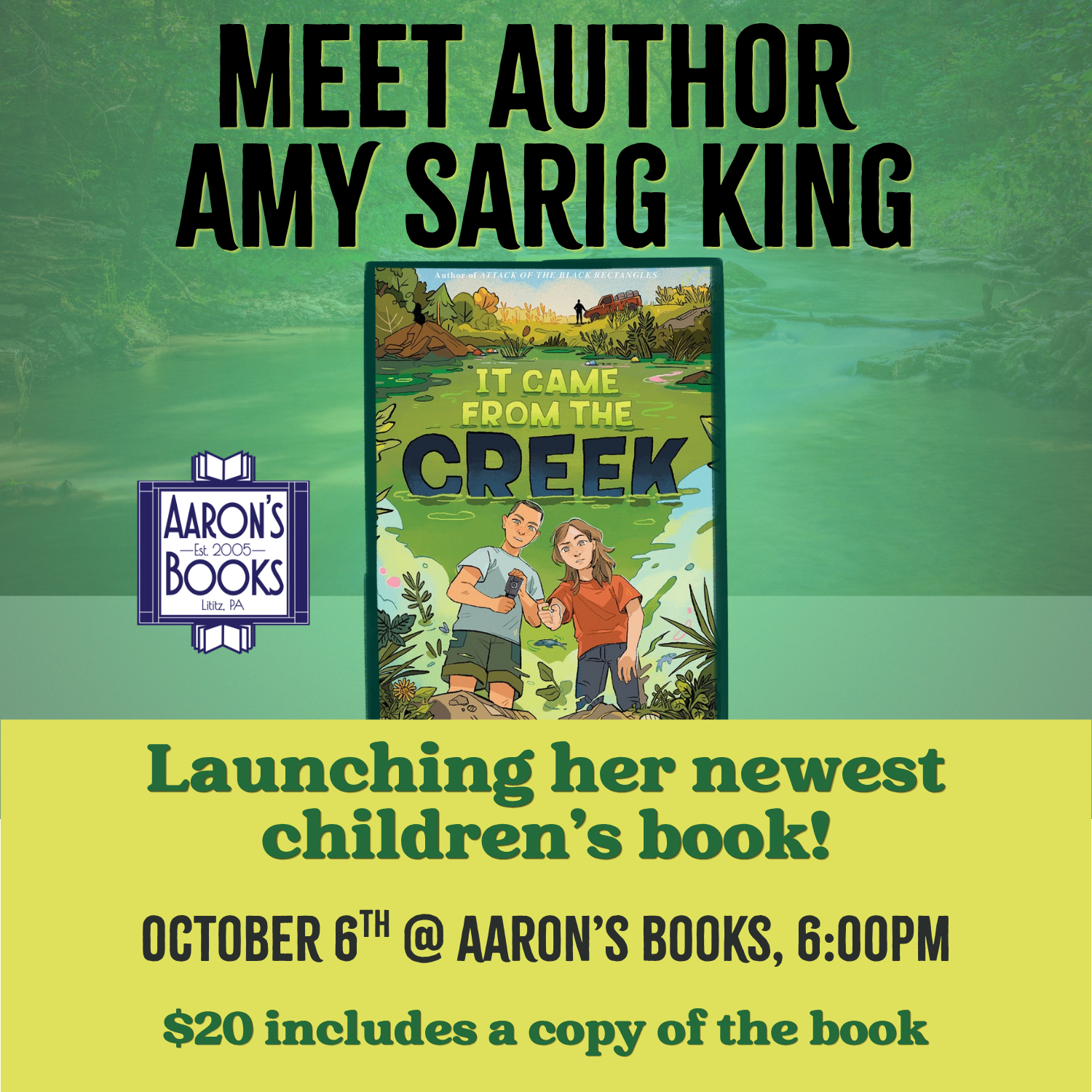 It Came From The Creek Launch with Amy Sarig King