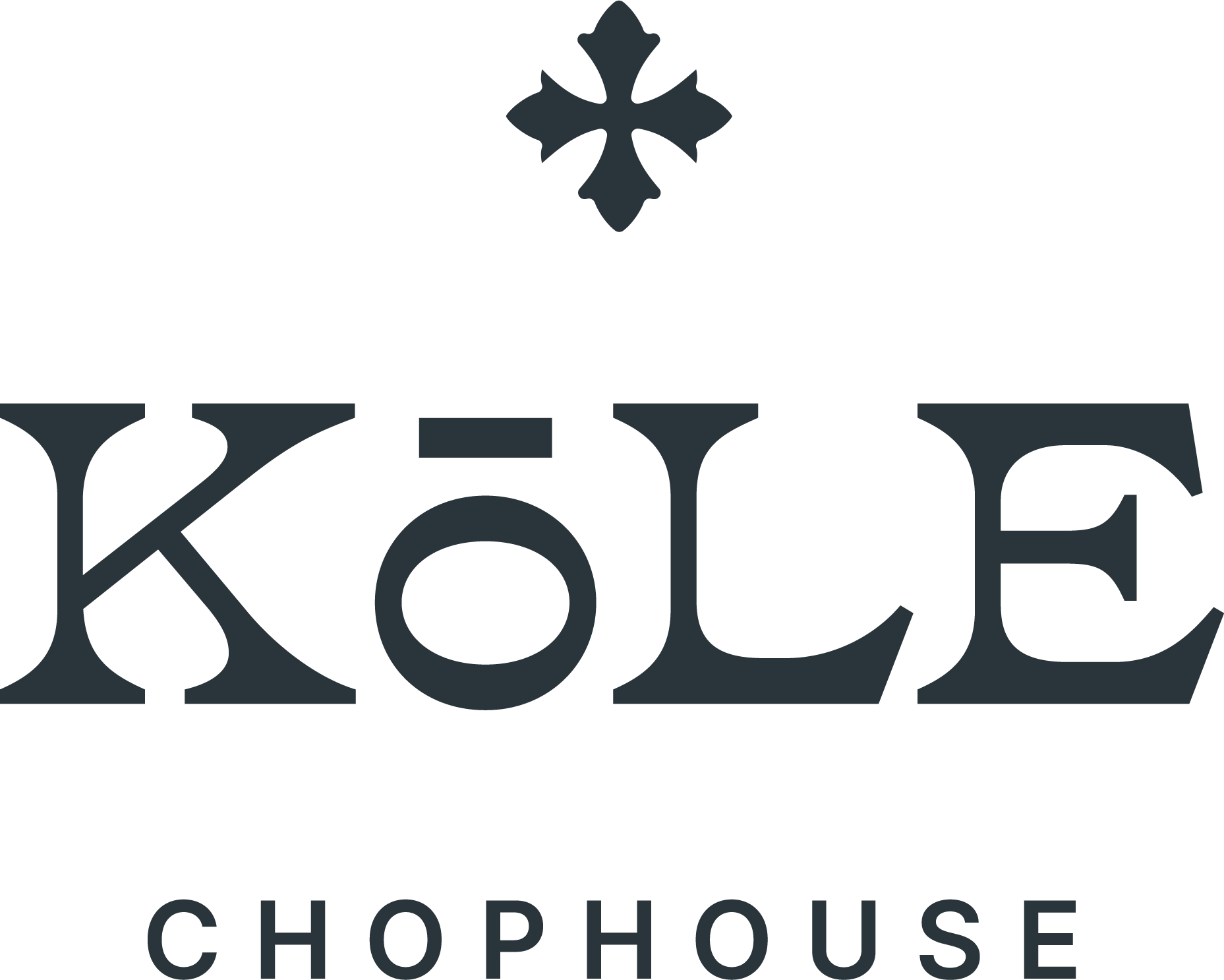 Kole Chophouse logo with a stylized cross symbol above the word 'KOLE' and 'CHOPHOUSE' written underneath.