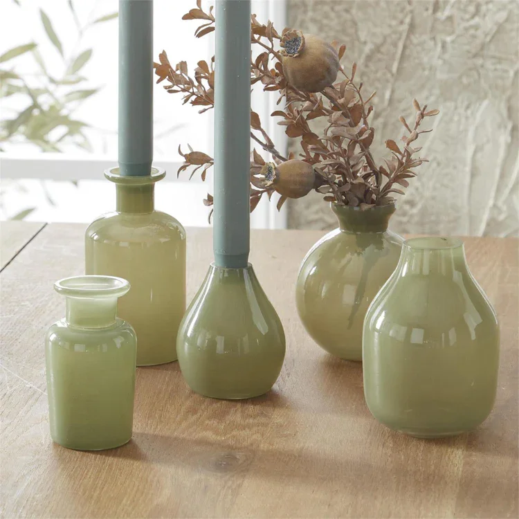 18266C-GR_2_small_green_glass_vases.webp