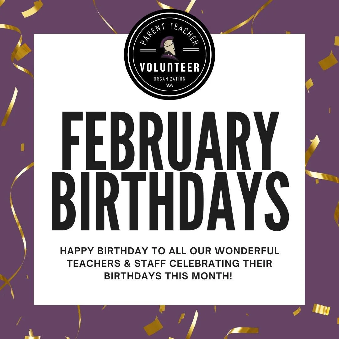 Happy Birthday to the following who have birthdays this month! We are so grateful for your hard work, patience, and the positive impact you have on our students' lives every single day. Please be sure to wish them a Happy Birthday! 
Mrs. Frank-2nd 
M