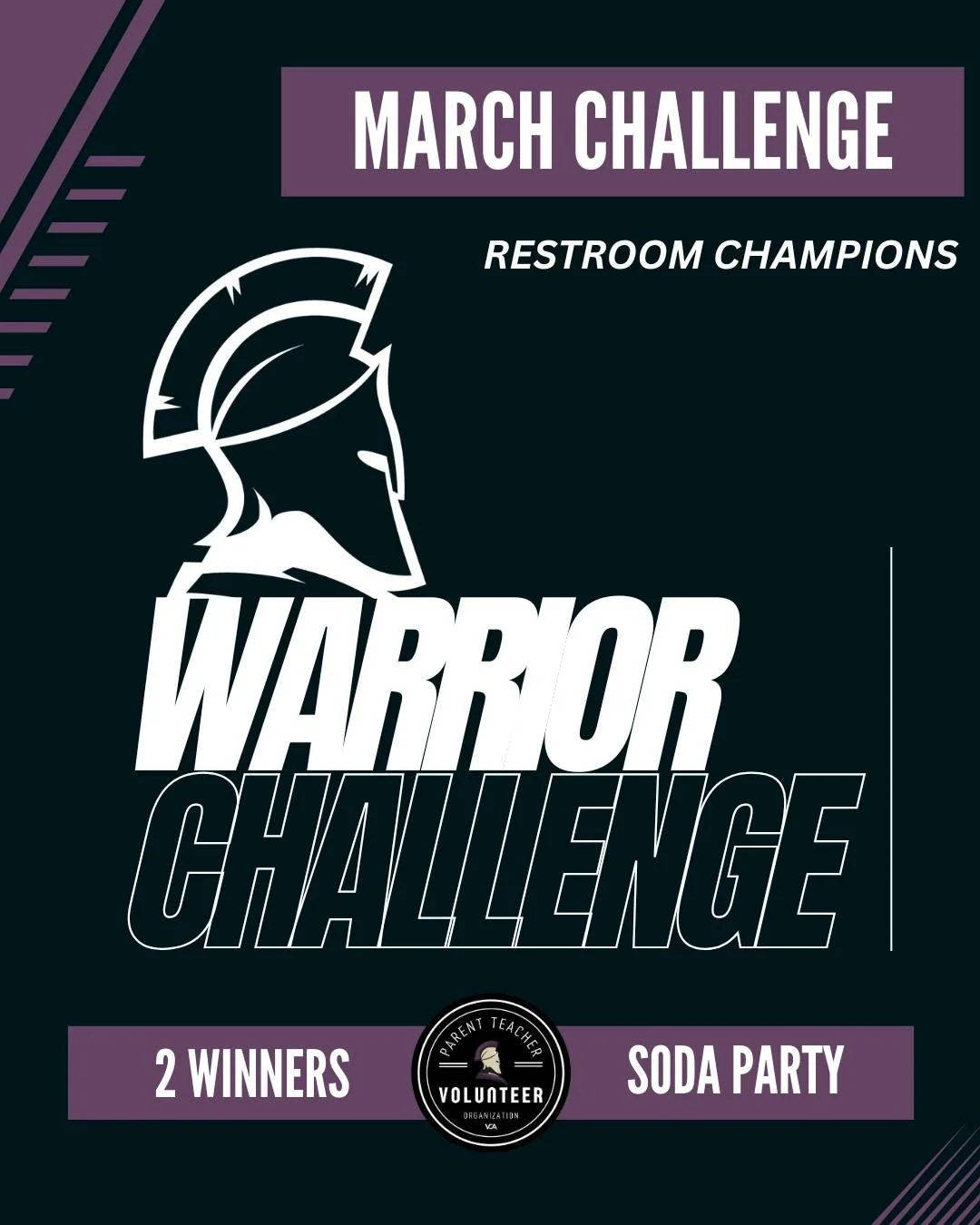 "🛡️ March Warrior Challenge: Restroom Champions

March's PTO Warrior Challenge is here, and this month, we're focusing on becoming Restroom Champions! Students, we're calling on you to show off your super hygiene skills. This means making sure 