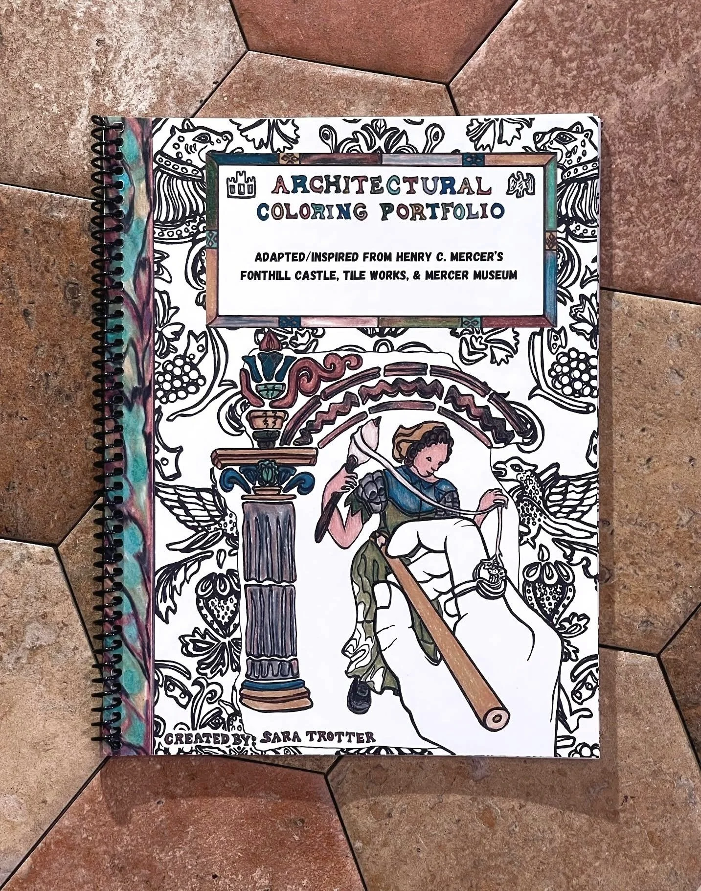 Front cover, Architectural Coloring Portfolio by Sara Trotter.