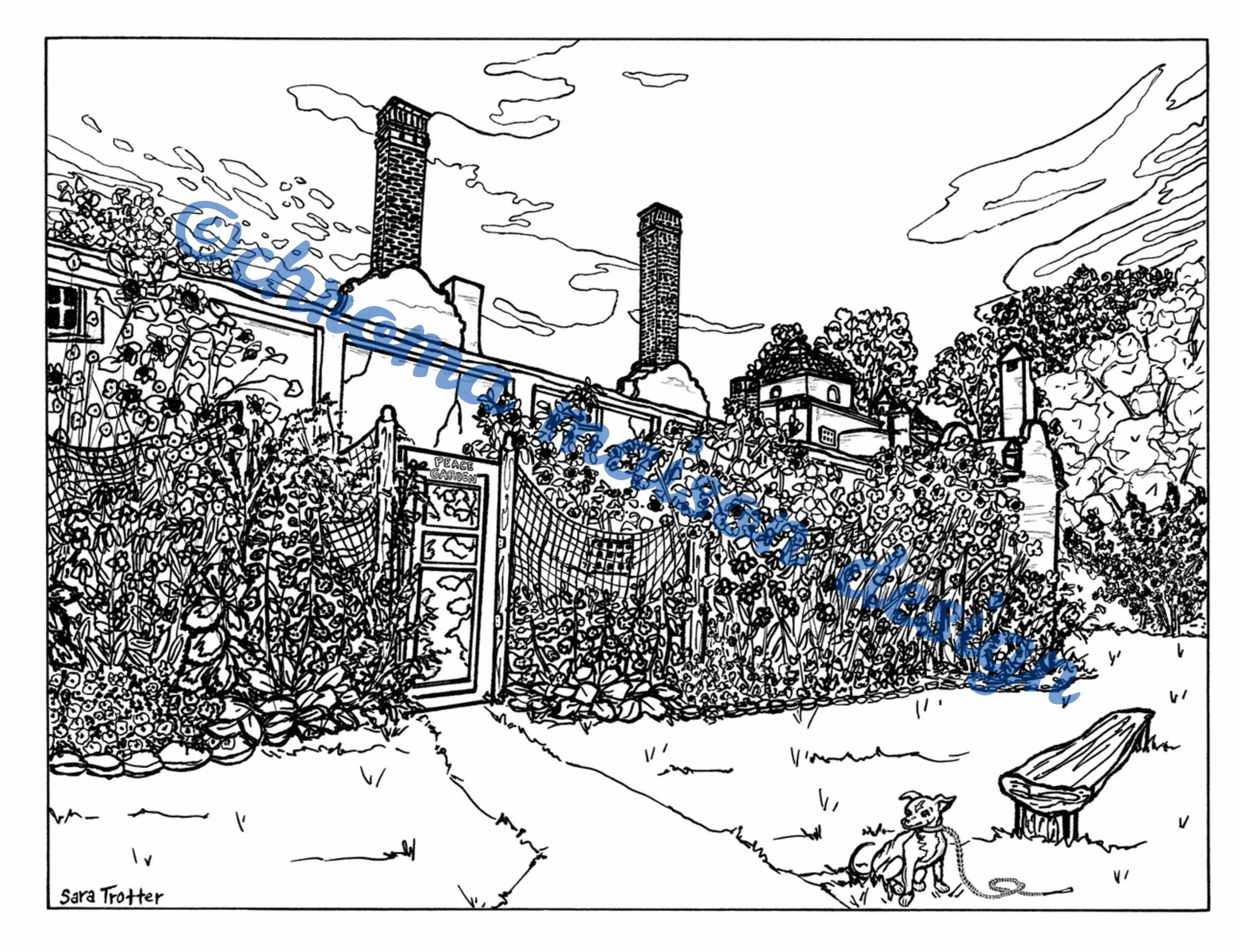 Peace Garden drawing at Tile Works
