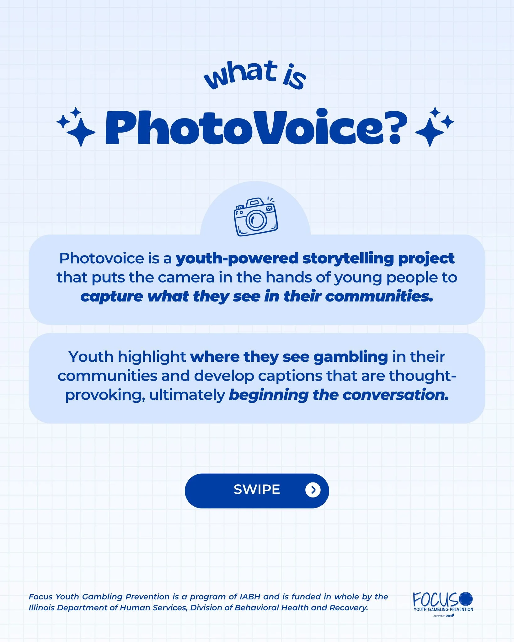 A major initiative of Focus is our Photovoice Project. This year we have completed and initiated 7 photovoice projects with youth from across the state. If your school or youth group is interested in having us lead this project with your students, pl