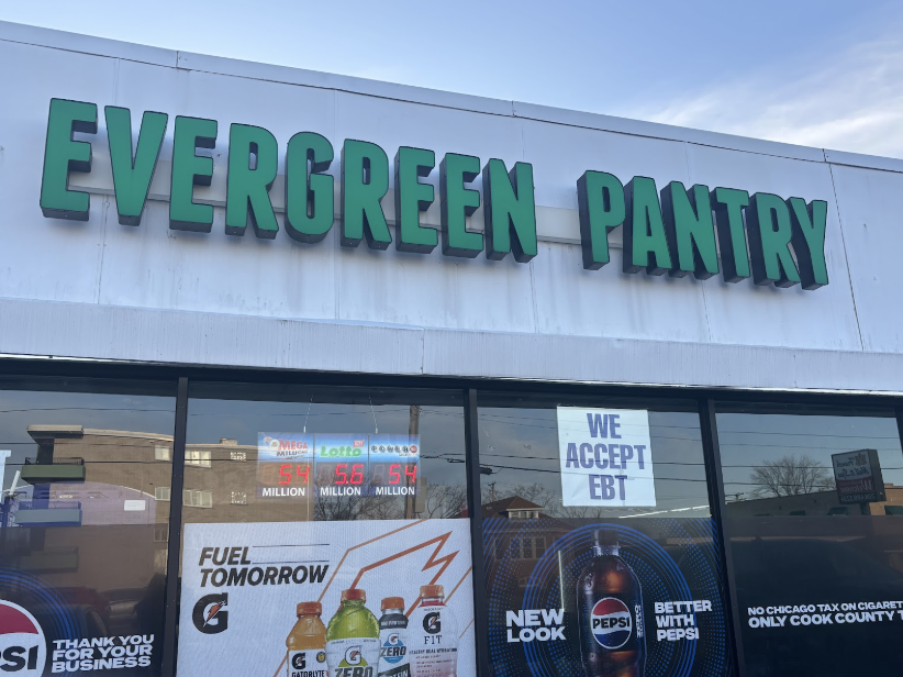 The Evergreen Pantry is located right across the street from my high school. It is a place where almost every student goes to or walks past every single day. The lottery signs on the inside and all the lottery things on the outside have become so imm