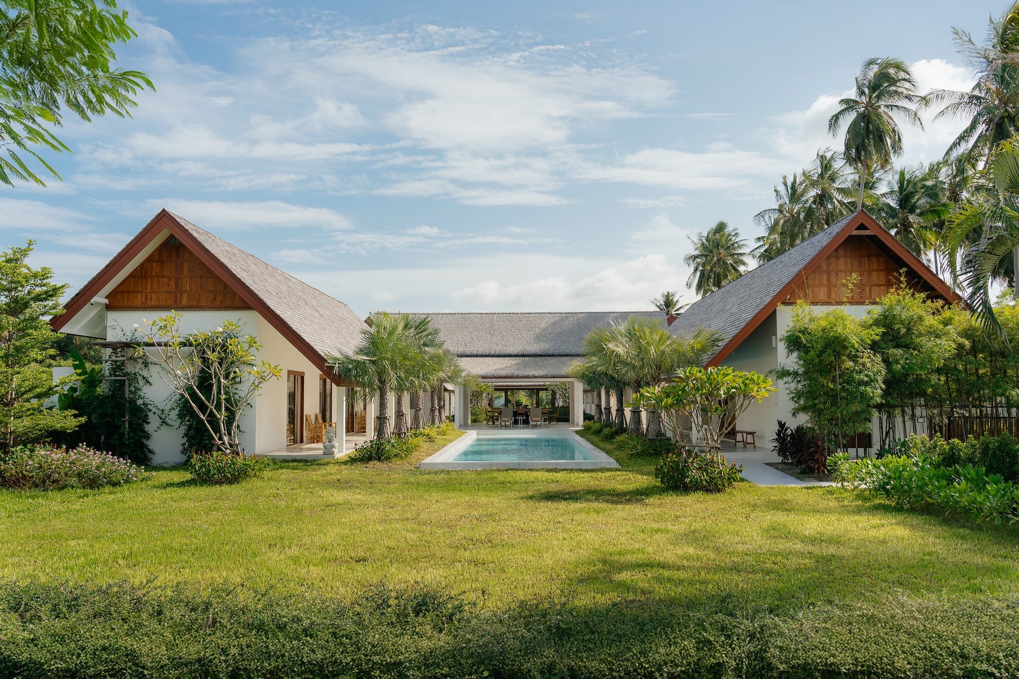 view of the villa and the pool