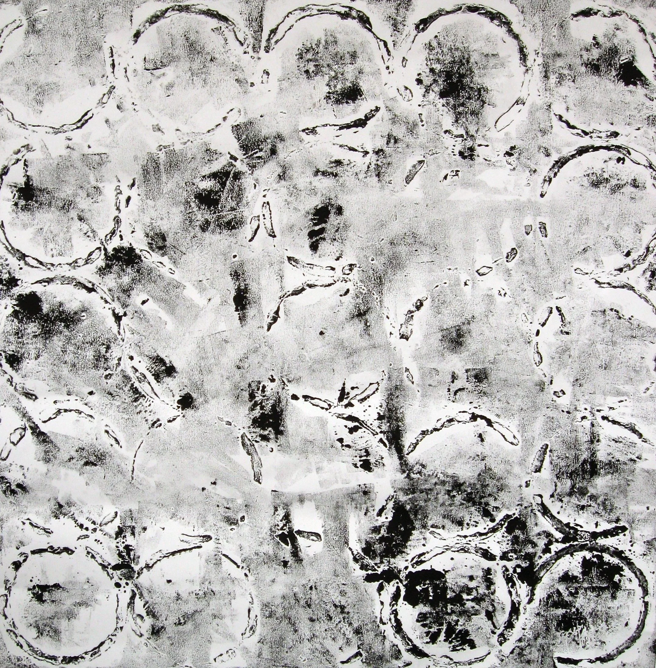 STAINS. 2008. Monoprint.Ink, pigment. 
61cm x 61cm