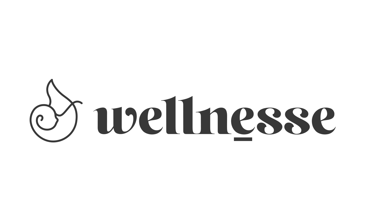 Wellhess logo with a stylized snail illustration on the left