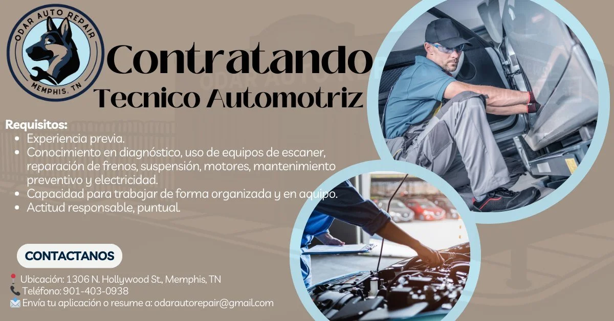 Estamos contratando un T&eacute;cnico automotriz experimentado y apasionado para unirse a nuestro equipo din&aacute;mico. Si tienes habilidades en diagn&oacute;stico y reparaci&oacute;n de veh&iacute;culos, y deseas trabajar en un entorno desafiante 
